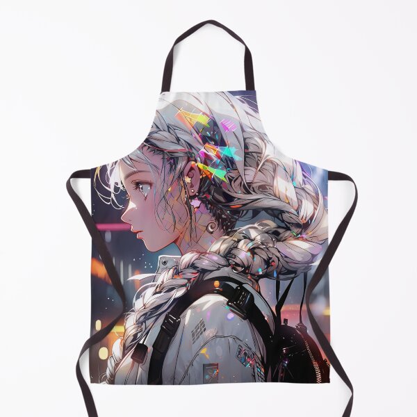Item preview, Cute Colorful Braided Cyber Adventurer Anime Girl designed and sold by bubblegoth.