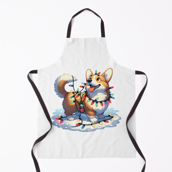 Item preview, Tangled in Joy: Happy Corgi with Christmas Lights designed and sold by EpicPaws.