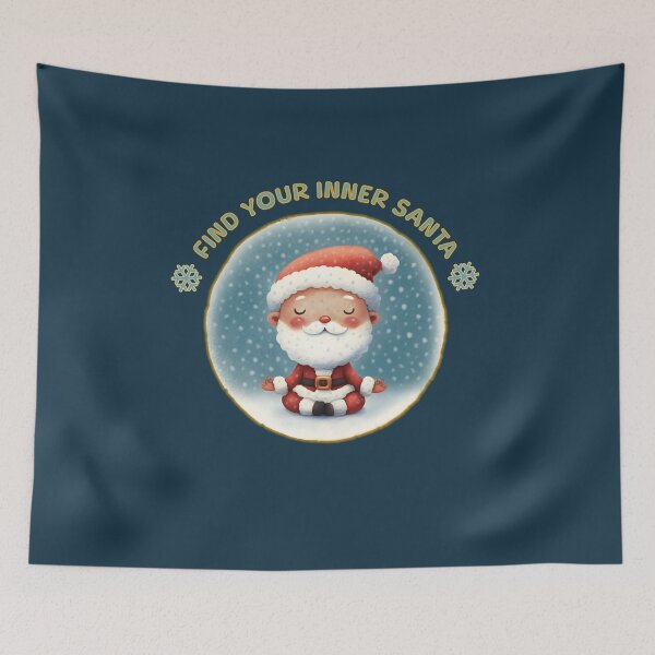 Item preview, Cute meditating Santa. Text: 'Find your inner Santa' designed and sold by shirtsmugslife.