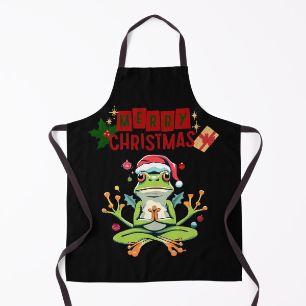 Item preview, Merry Christmas Yoga Frog  designed and sold by Sofia Rose Design ⭐️⭐️⭐️⭐️⭐️.