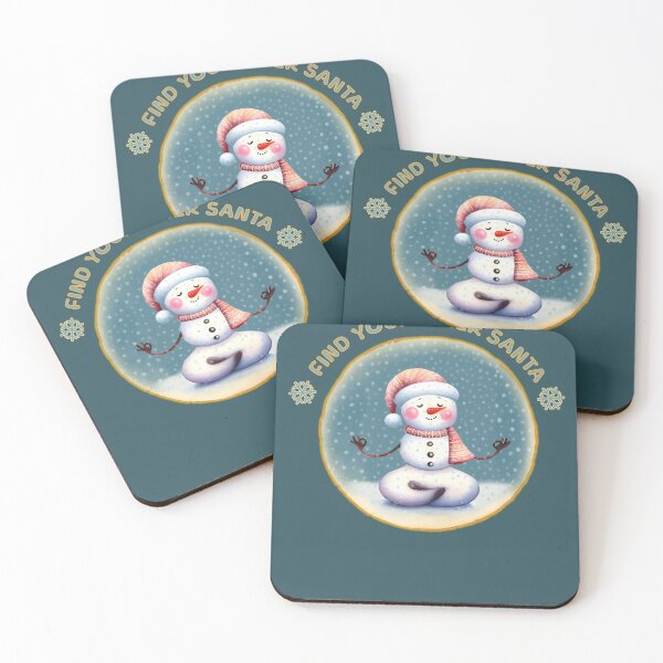 Item preview, Cute meditating Snowman. Text: 'Find your inner Santa' designed and sold by shirtsmugslife.