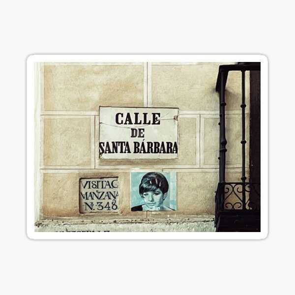 Cosas de Madrid - Calle Santa Barbara-Streisand Pegatina