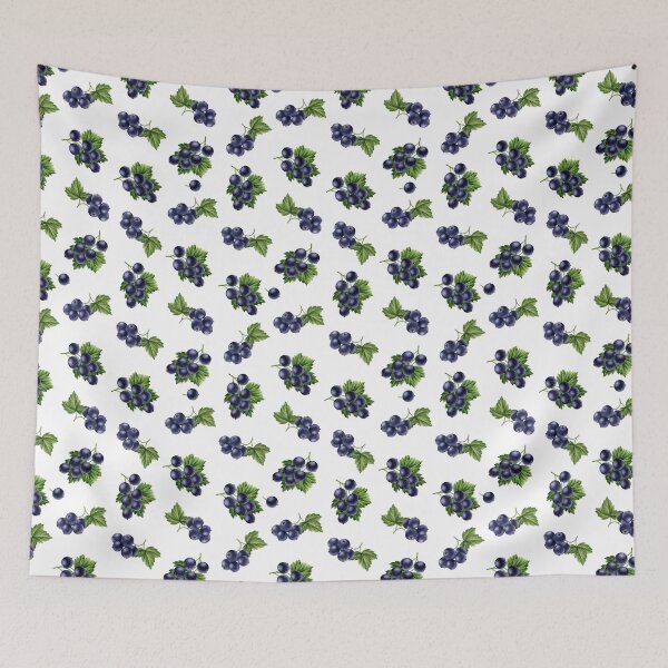 Item preview, Watercolor black currants pattern designed and sold by curlyfamily.
