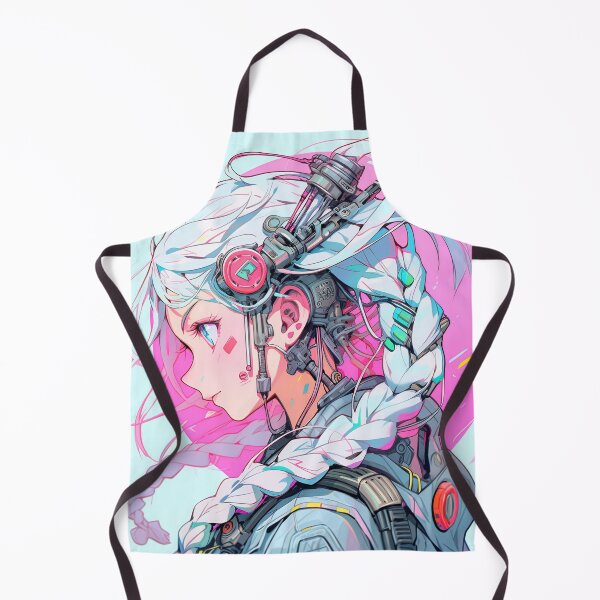 Item preview, Cute Pastel Pink Blue Cyberpunk Anime Girl designed and sold by bubblegoth.