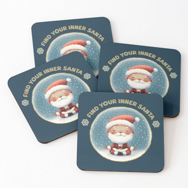 Item preview, Cute meditating Santa. Text: 'Find your inner Santa' designed and sold by shirtsmugslife.