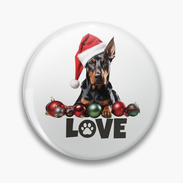 Item preview, Adorable Doberman in Santa Hat Showing Christmas Love designed and sold by Fredster1966.