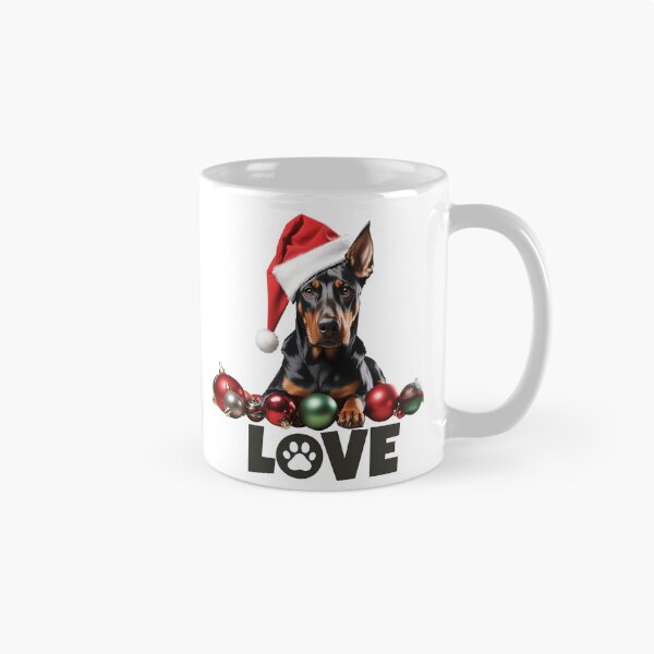 Item preview, Adorable Doberman in Santa Hat Showing Christmas Love designed and sold by Fredster1966.