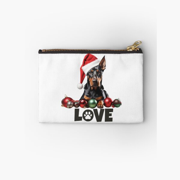 Item preview, Adorable Doberman in Santa Hat Showing Christmas Love designed and sold by Fredster1966.