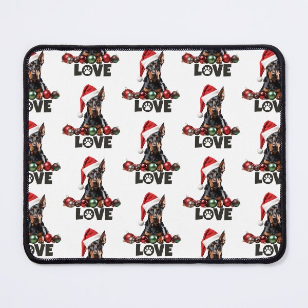 Item preview, Adorable Doberman in Santa Hat Showing Christmas Love designed and sold by Fredster1966.