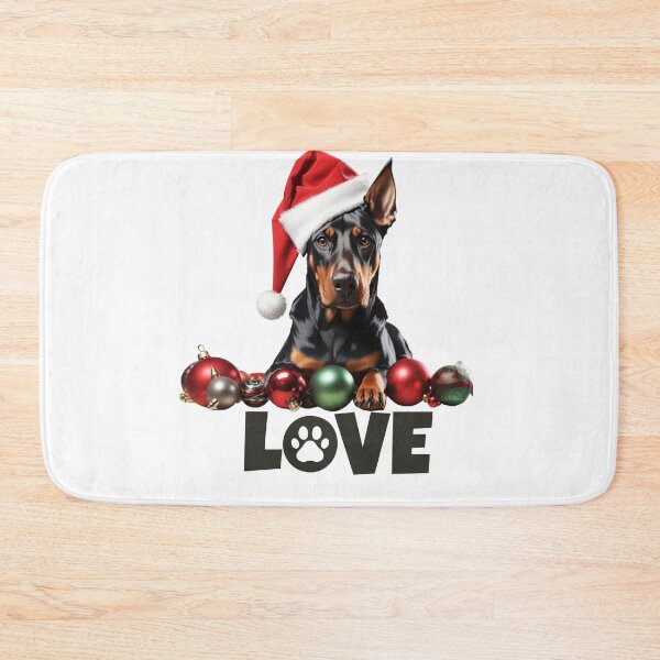 Item preview, Adorable Doberman in Santa Hat Showing Christmas Love designed and sold by Fredster1966.