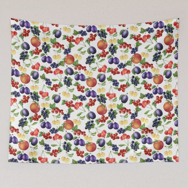 Item preview, Watercolor fruits and berries pattern designed and sold by curlyfamily.