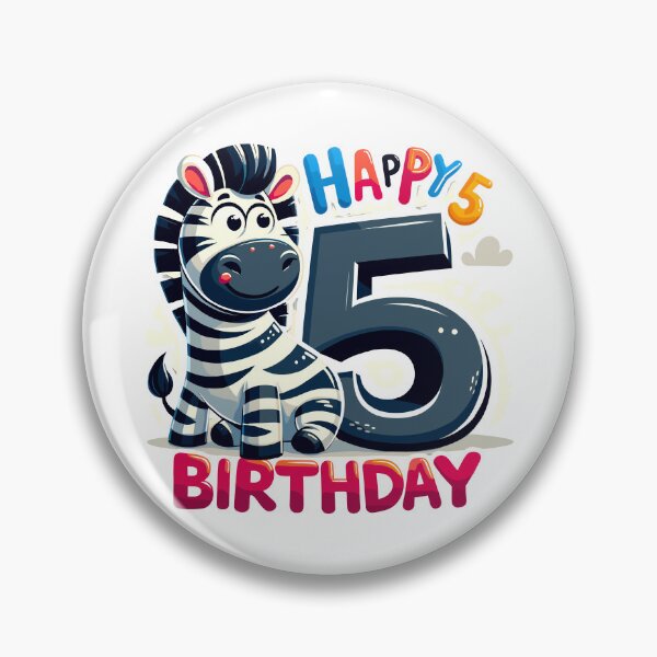 Item preview, Happy 5th Birthday - Playful Zebra & Number 5 designed and sold by Jurady.