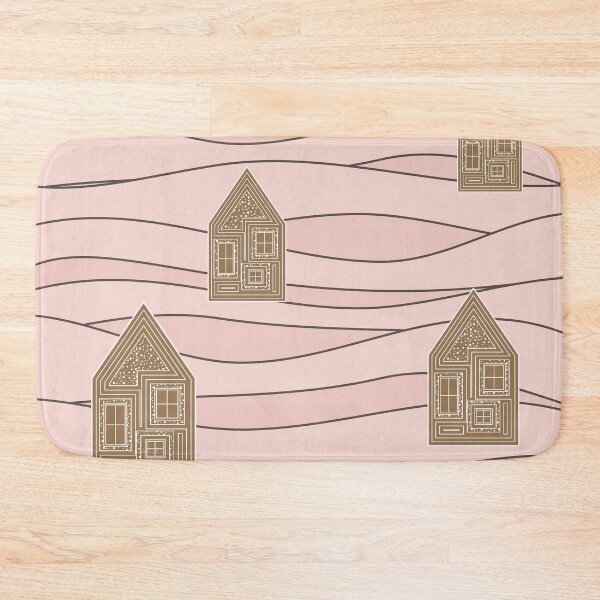 Item preview, Mesmerizing landscape, gingerbread houses on the hills /1 - Apricot and peach color. designed and sold by My-fake-places.
