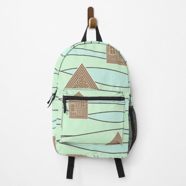Item preview, Mesmerizing landscape, gingerbread houses on the hills /2- Mint green designed and sold by My-fake-places.