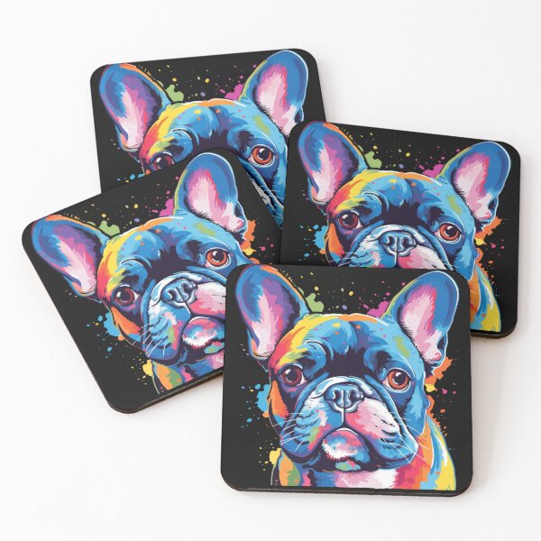 Item preview, colorful French Bulldog Frenchie colorful dog in PopArt style designed and sold by WallyPink.