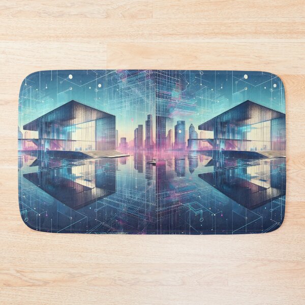 Item preview, Fluorescent Futuristic architecture designed and sold by AI-Only Creations.