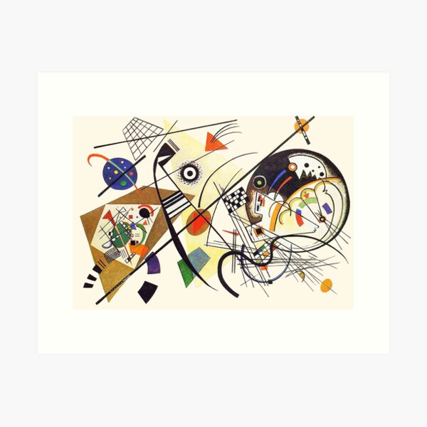 Aperçu de l'œuvre HAUTE DÉFINITION. Lignes transversales (1923), de Vassily Kandinsky créée et vendue par MINDTHECHERRY.