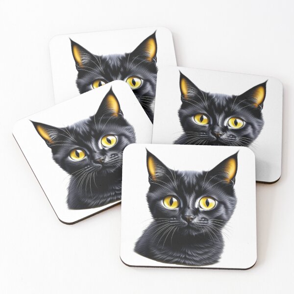 Item preview, Black Cat Superstition, Cute Black Kitten With Big Bright Eyes designed and sold by CORINNE W.