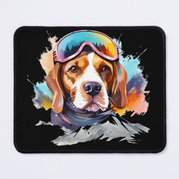 Item preview, Beagle dog in the mountains wearing ski googles designed and sold by NBSStore.