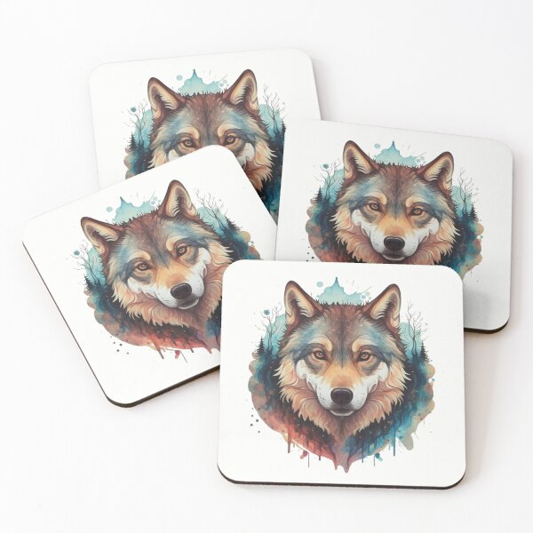 Item preview, Beige Wolf Watercolour designed and sold by CraftedRealm.