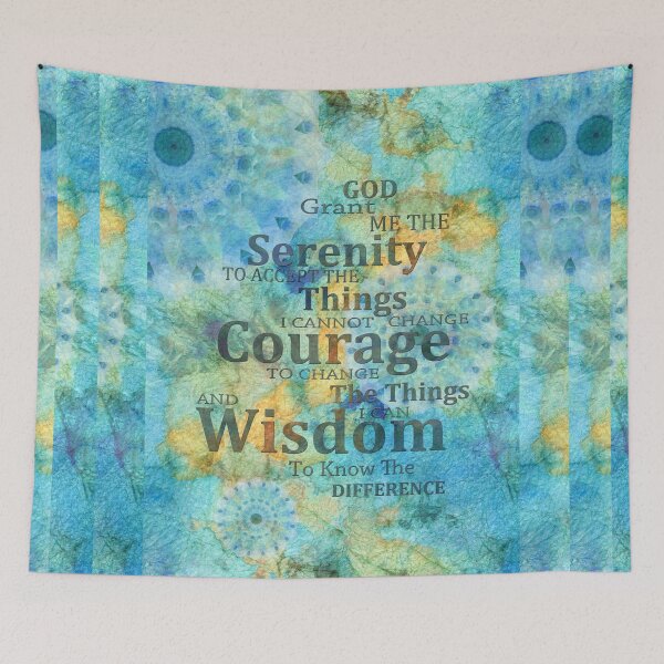 Item preview, Colorful Blue Mandala Serenity Prayer Art designed and sold by Sharon Cummings Art.