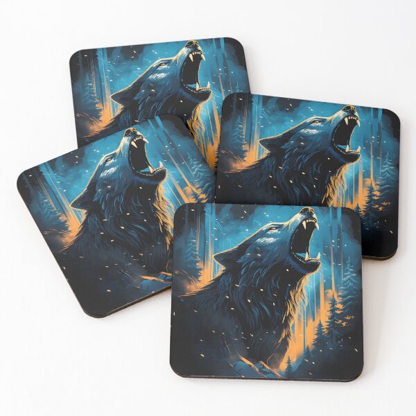 Item preview, A wolf howling in the night designed and sold by unknown-places.