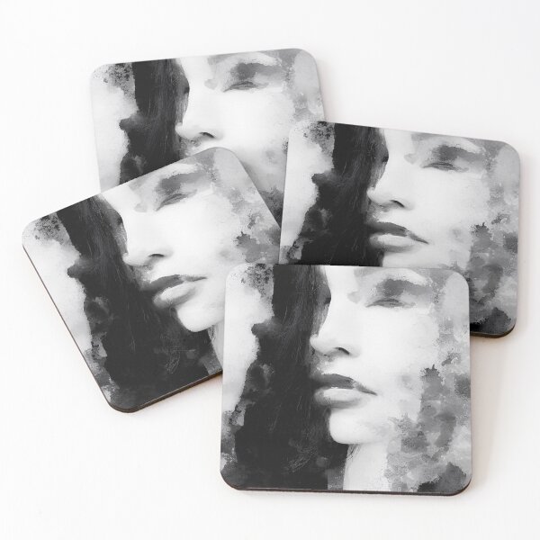 Item preview, Watercolor Style Black and White Woman Silhouette 2 designed and sold by BKPrintDesing.