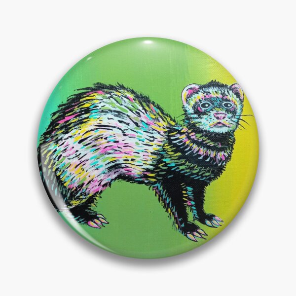 Item preview, Ferret Weasel Cute Colorful Pastel Original Animal Art Painting designed and sold by Intergalactic Unicorn: Art by Anna Schmidt.