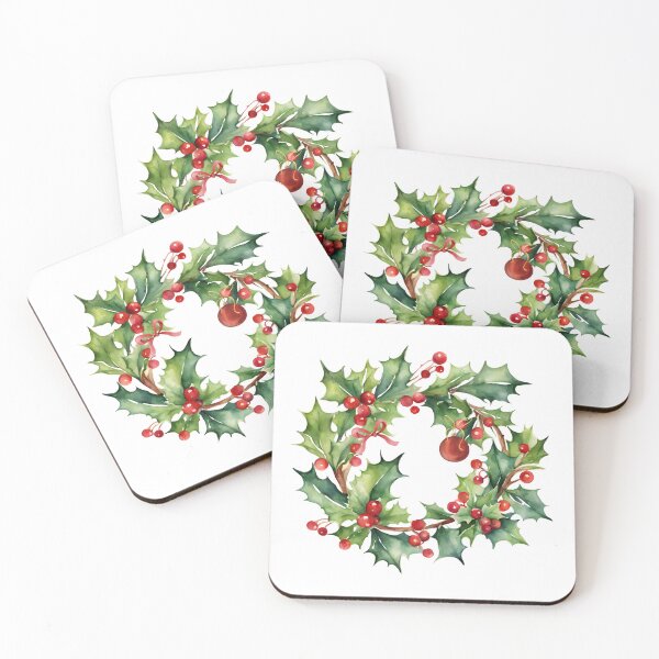 Artikelvorschau, Weihnachts-Stechpalmen-Beeren-Kranz entworfen und verkauft von silviaol.