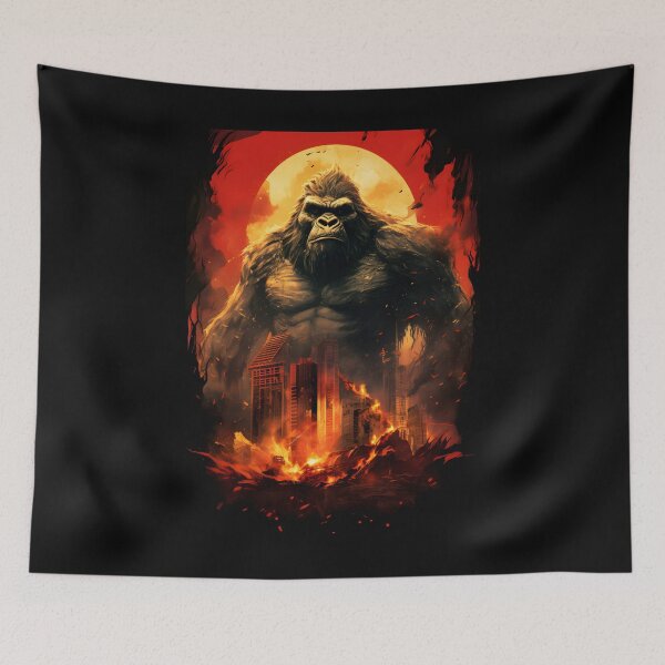 Item preview, A giant gorilla in a burning city designed and sold by unknown-places.