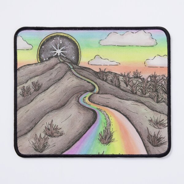 Item preview, Rainbow Road Rolling Hills Surreal Sci Fi Outer Space Aesthetic Neon Sunset Original Art Watercolor Illustration designed and sold by Intergalactic Unicorn: Art by Anna Schmidt.