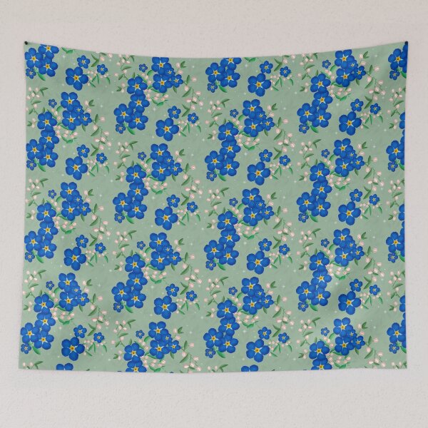 Item preview, Forget-Me-Not Floral - Green designed and sold by JaselviiStudio.