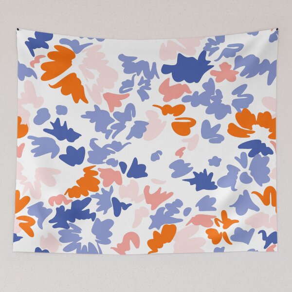 Item preview, Random brush drawing of orange and light blue colored butterflies designed and sold by anatim33.