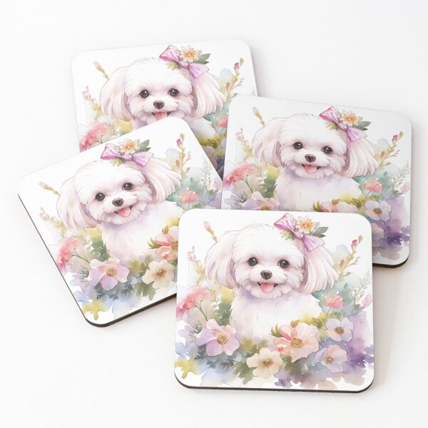 Item preview, Maltese Elegance: Amidst a Meadow of Blooms designed and sold by LittleLuvies.