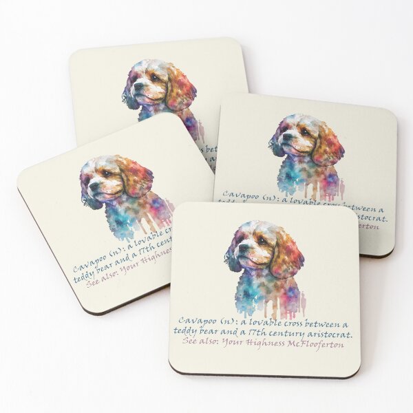 Aperçu de l'œuvre Aquarelle Cavapoo - Amoureux des chiens drôles / Définition du propriétaire créée et vendue par GVRDesign.