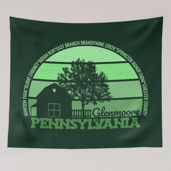 Item preview, Glenmoore Pennsylvania Sunset Retro Vintage Local Pride Logo designed and sold by CRHPOD20.