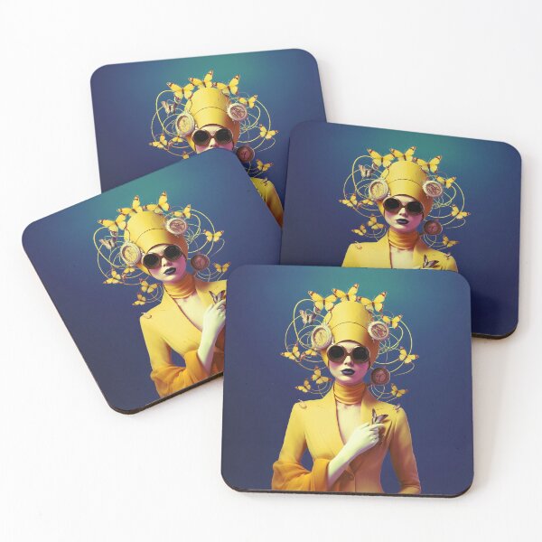 Item preview, Woman in Yellow (Blue Background) designed and sold by the-lamplighter.