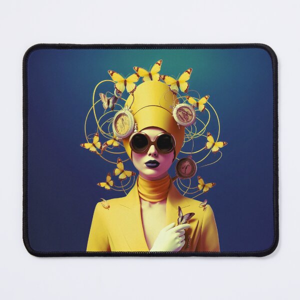 Item preview, Woman in Yellow (Blue Background) designed and sold by the-lamplighter.