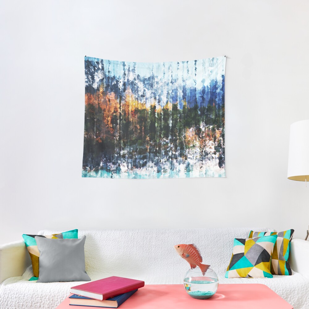 Autumnal Mountain Lake Tapestry