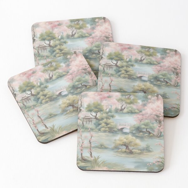 Artikelvorschau, Traditionelle Chinoiserie-Landschaft in sanfter Farbpalette entworfen und verkauft von SophieClimaArt.