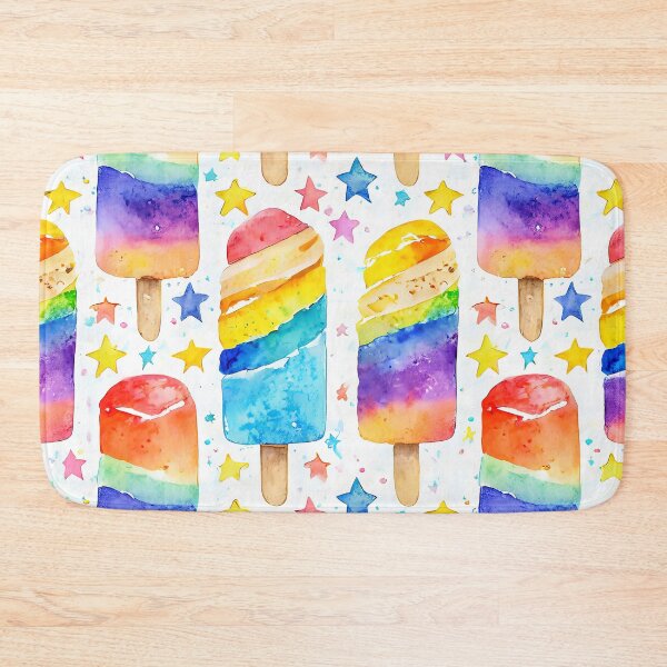 Item preview, Watercolor Rainbow Icecream Pops with Stars designed and sold by craftyvixenart.