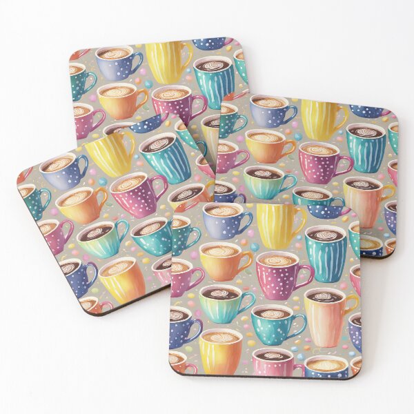 Item preview, Colorful Rainbow Coffee Cups designed and sold by craftyvixenart.
