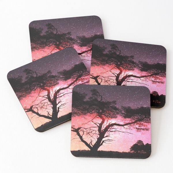 Item preview, Beautiful galaxy night sky with trees designed and sold by Nunaprettyshop.