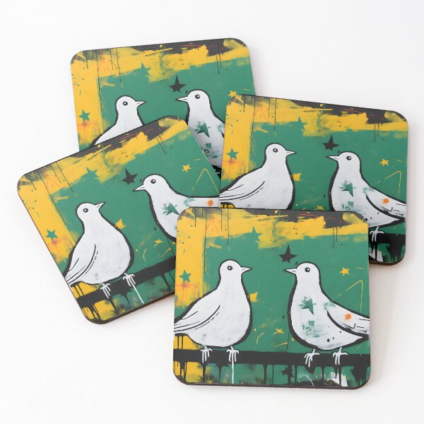 Item preview, Dual Harmony: Graffiti Fusion of Two White Peace Doves for Conflict Resolution designed and sold by OlfactoART Studio.