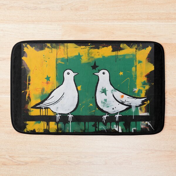 Item preview, Dual Harmony: Graffiti Fusion of Two White Peace Doves for Conflict Resolution designed and sold by OlfactoART Studio.