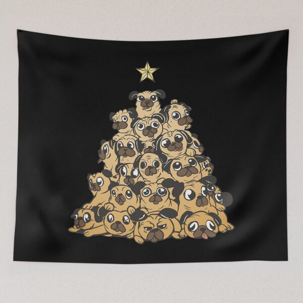 Item preview, Pug Dogs Tree Christmas Sweater Xmas Pet Animal Dog Gifts  designed and sold by DrawHandArt.