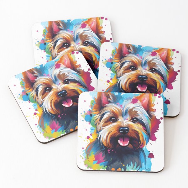 Item preview, colorful Yorkshire Terrier Yorkie colorful dogs in PopArt style designed and sold by WallyPink.