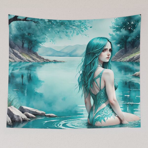 Item preview, Silhouettes of Hope: Digital Art Outlining Grief on the Lake Horizon designed and sold by Artedig.