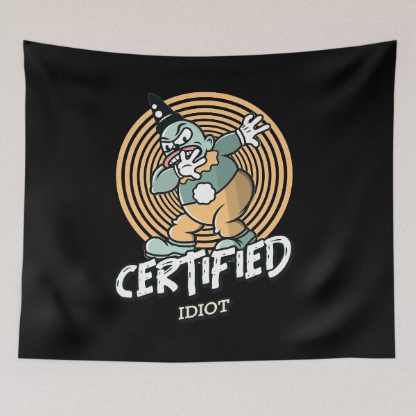 Item preview, Certified Idiot Funny Vintage Cartoon designed and sold by ElLocoMus.