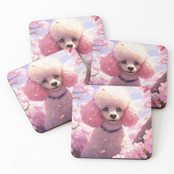 Item preview, cute pink poodle dog in sweet anime manga style designed and sold by WallyPink.